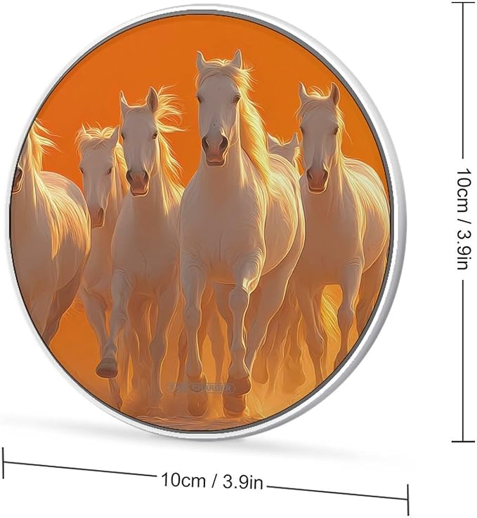 Running Horse Sunset Dust Phone Charger Magnetic Charging Pad Anti-Slip with USB Cable