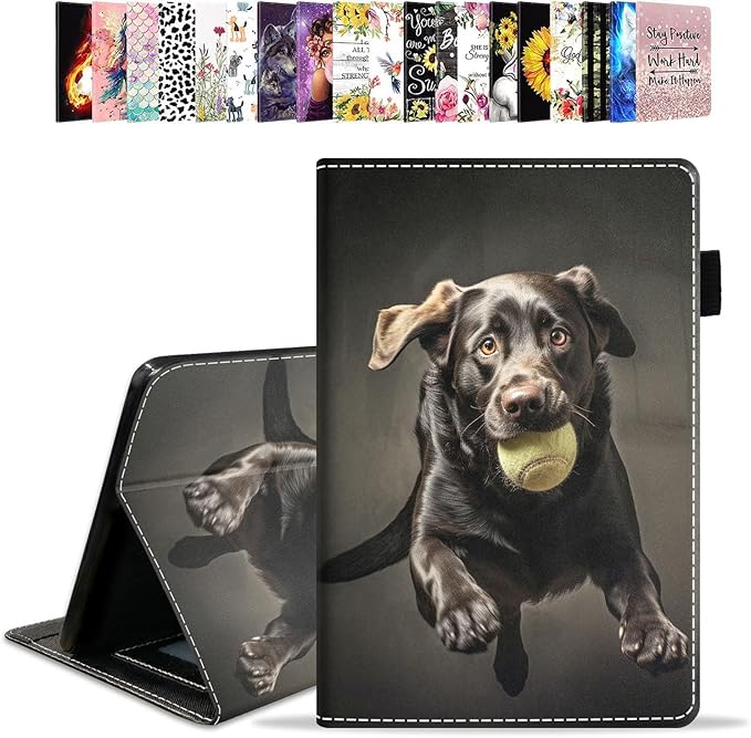 Case for All-New Amazon Kindle Fire HD 10 &amp 10 Plus Tablet 10.1 (13th/11th Generation 2023/2021 Release) - PU Leather Folio Case with Smart Auto Wake/Sleep Cute Labrador