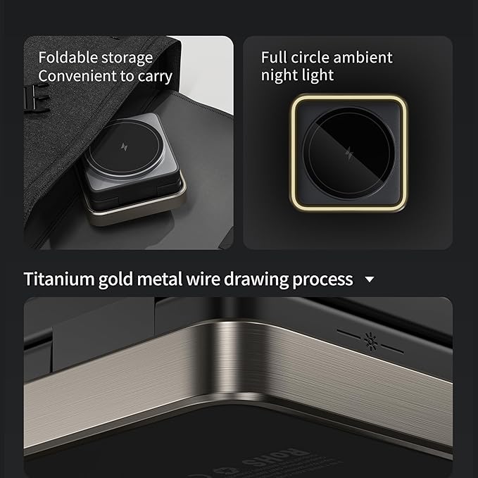 3-in-1 Wireless Charging Station: Foldable Charging Pad for iPhone 16/15/14/13/12 Apple Watch &amp AirPods Pro/3/2 – Charge Multiple Devices Simultaneously