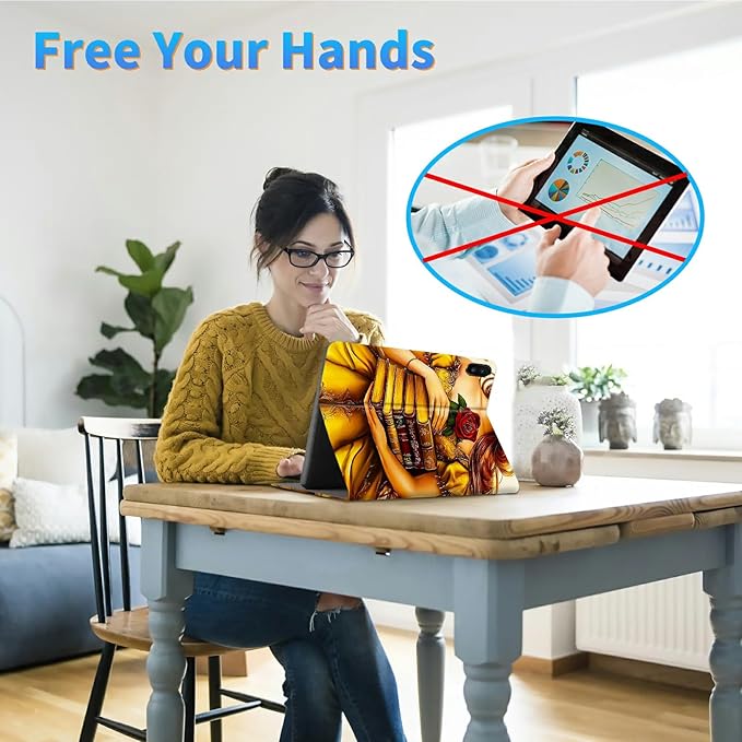 for iPad (A16) 11th Generation 11 Inch 2025/iPad 10th Generation 10.9 Inch 2022 Tablet Case Slim Kickstand Stand Leather Smart Cover with Auto Wake/Sleep Yellow Book Rose