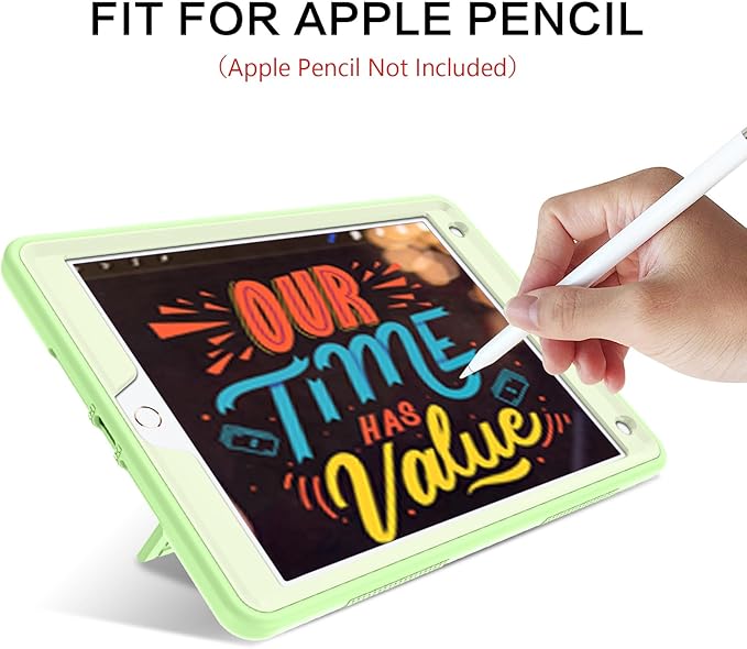 BENTOBEN Case for iPad 9th/8th/7th Generation 3 in 1 Heavy Duty Rugged Shockproof Protective Cover with Stand Pen Holder Matcha