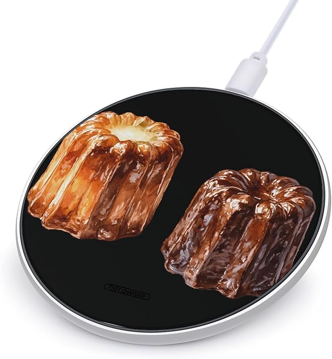 Cannele French Dessert Phone Charger Magnetic Charging Pad Anti-Slip with USB Cable