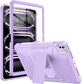 Soke Case for iPad Pro 11 Inch (M5) 2025/ (M4) 2024 with Built-in Screen Protector &amp Kickstand Rugged Full Body Heavy Duty Protective Cover with Pencil Holder - Violet