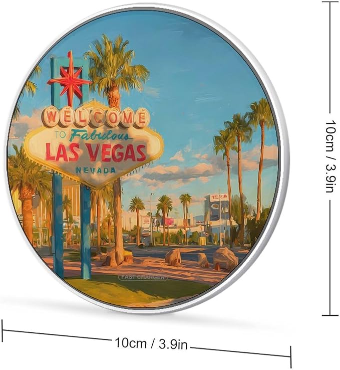 Las Vegas Sunshine Fast Portable Charger 10W Funny Graphic Phone Charging Pad with USB Cable