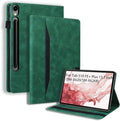 Flip Case for Samsung Galaxy Tab S10 FE+ Plus 2025 13.1 inch PU Leather Stand Soft Back Smart Auto Wake/Sleep CoverAdjustable Stand Shell w/Card Slots/Pen Holder/Front Pocket - Green