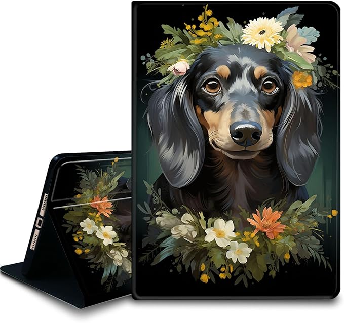 Bxgolkgd Tablet Case for 6.8 Kindle Paperwhite (11th Generation-2021) &amp Kindle Paperwhite Signature EditionAuto Wake/Sleep FunctionDachshund Flower