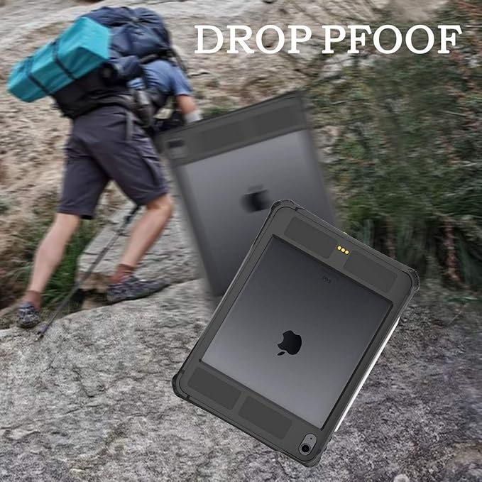 Shellbox Case for iPad Air 4th/5th Generation 2022-2020 Waterproof Dustproof Shockproof Case with 360° Full-Body ProtectionLanyard and Kickstand