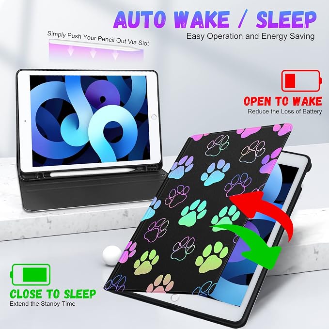for ipad 9/8/7th-Paw Prints