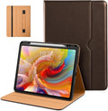 DTTO for iPad Pro 13 inch Case (M5/M4) 2025/2024 Premium Leather Business Folio Stand Cover with Pencil Holder - Auto Wake/Sleep &amp Multiple Viewing Angles Built in Hand Strap &amp Pocket Dark