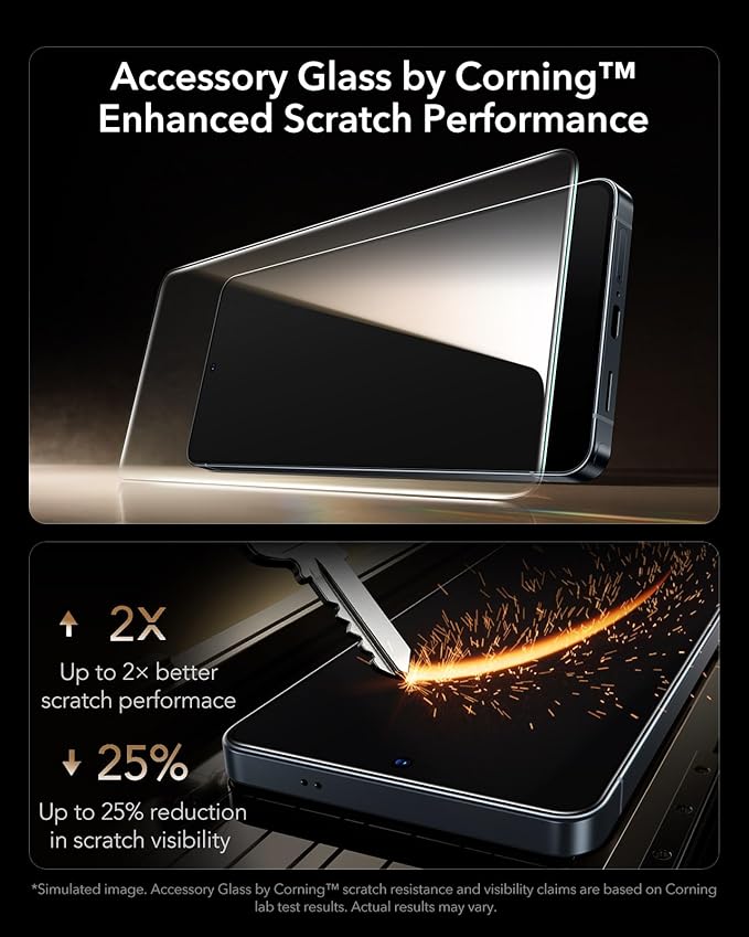 ESR Accessory Glass by Corning™ 3 Pack 9H+ Glass for Samsung Galaxy S26 Ultra Screen Protector Anti-Reflective Coating Military-Grade Protection Shatterproof &amp Durable UltraFit Tray﻿