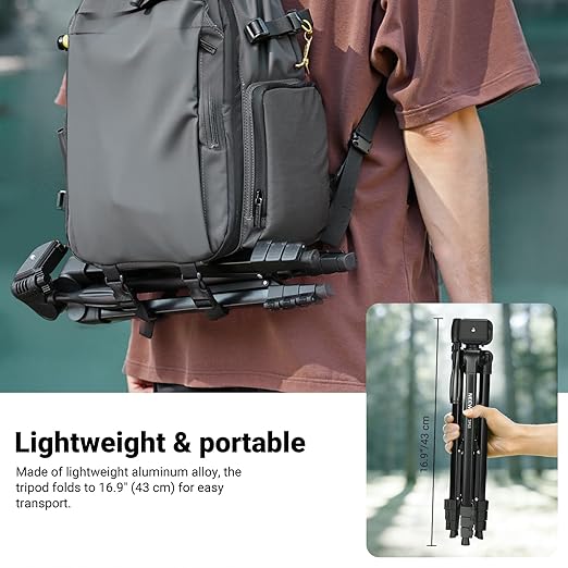 NEEWER Entry Level Version Tripod for Cell Phone &amp Camera Metal Lightweight Portable Travel Stand with Cold Shoe Cellphone Holder Mount Compatible with iPhone for Video Recording Filming TP53
