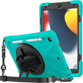 ProCase Rugged Case for iPad 9th/ 8th/ 7th Generation 10.2 (2021/2020/2019) Heavy Duty Shockproof Protective Cover with Strap for iPad 9/8/7 -Teal