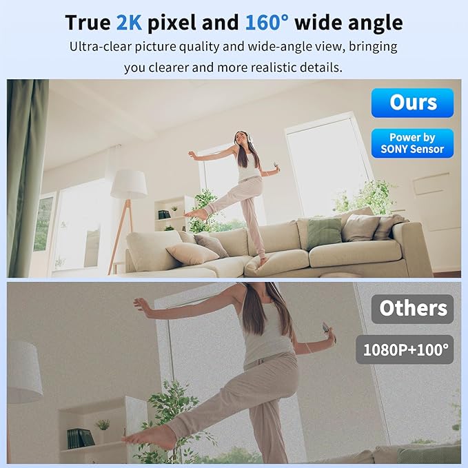 LIZVIE Phone Charger Dock 2K Pixels Wireless iOS 170° Angle Lens - Night Vision/Motion Detection Alarm/App Control/SD Storage for Home Security Indoor.