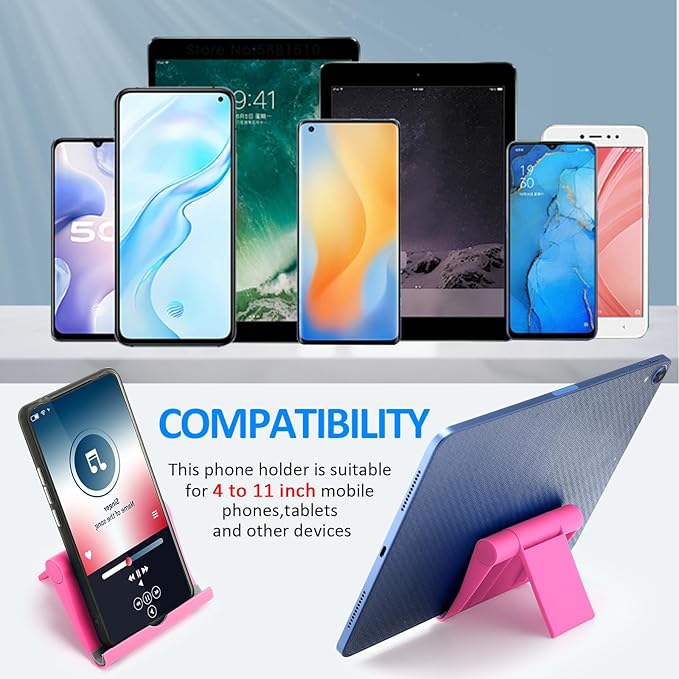 Wenqik 36 Pcs Cell Phone Stands Foldable Tablet Mobile Stand Adjustable Multi Angle Tablet Holder Compatible with Phone 15 14 13 12 11 Pro Xs Xs Max XR 8 (BlackWhitePinkBlue)