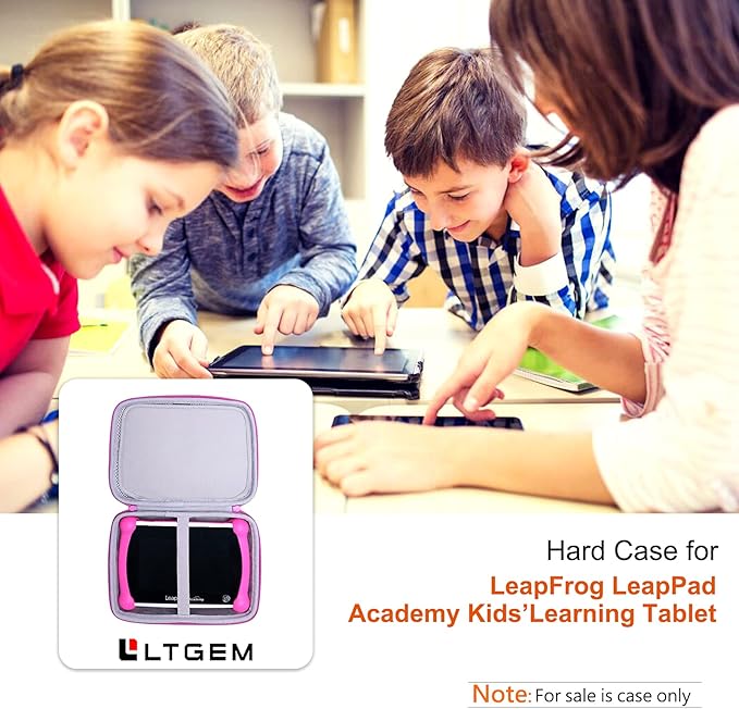 L LTGEM EVA Hard Case for Leapfrog LeapPad Academy Kids' Learning Tablet/Leapfrog Epic Academy Edition (Rose Red)
