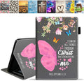 Case for Amazon Fire HD 10 &amp 10 Plus Tablet (13th/11th Gen 2023/2021 Release) 10.1 Premium PU Leather Stand Cover with Smart Auto Wake Floral Butterfly Quote Bible Verse Philippians 4:13