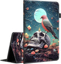 Case Fits Amazon Kindle Fire HD 8 &amp 8 Plus Tablet (12th Generation/10th Generation 2022/2020 Release) 8 Multi-Angle Smart Stand Cover Auto Sleep/WakeRed Bird Skull Flower
