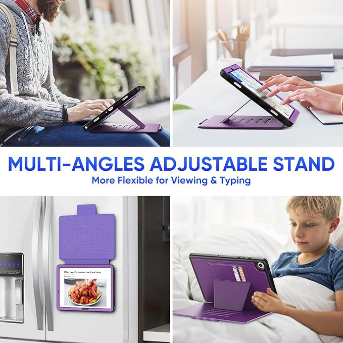 SEYMAC stock Case for Samsung Galaxy Tab A9+ Plus 11'' Auto Sleep/Wake Case with Magnetic Multi-Angles Stand Card Slot for Galaxy Tab A9+/ A9 Plus 11'' SM-X210/X216/X218 (Purple)