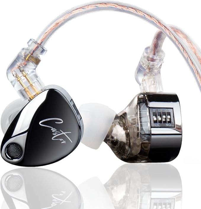 KZ Castor in Ear Monitor Headphones HiFi Improved Bass Earphone Sound Tunable Noise Isolating IEMs Dual-Dynamic Driver Wired Earbuds 2PIN-C Detachable Cable for Singers Musicians