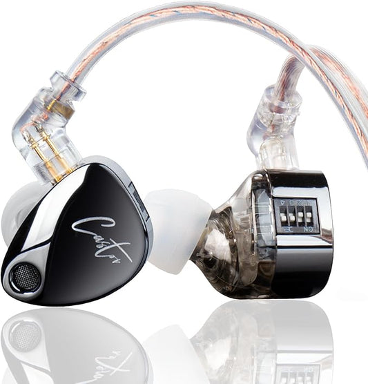 KZ Castor in Ear Monitor Headphones HiFi Improved Bass Earphone Sound Tunable Noise Isolating IEMs Dual-Dynamic Driver Wired Earbuds 2PIN-C Detachable Cable for Singers Musicians