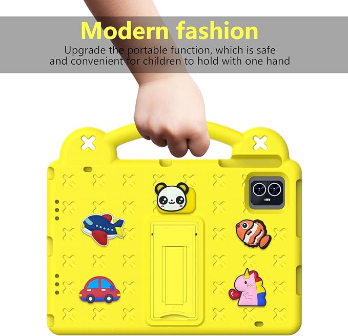 for Revvl Tab 2 Case (2025) EVA Shockproof Tablet Cover with Stand Handle Shoulder Strapfor Tmobile Revvl Tab 2 Tablet Case 10.1'' Yellow