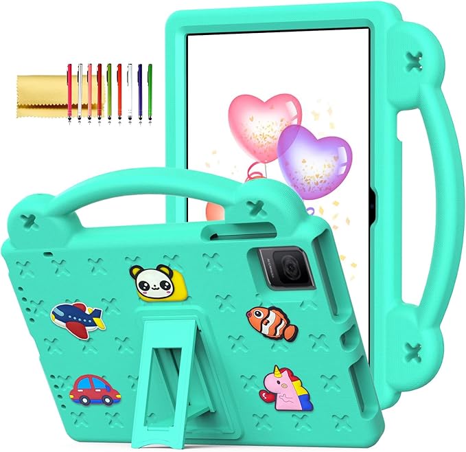 Dteck Tablet Case for T-Mobile Revvl Tab 5G 2023 Cute Cartoon Panda Shockproof Rugged Lightweight Convertible Stand Handles Kids Friendly Case for T-Mobile REVVL Tab 5G 2023 10.36 TabletMintgreen