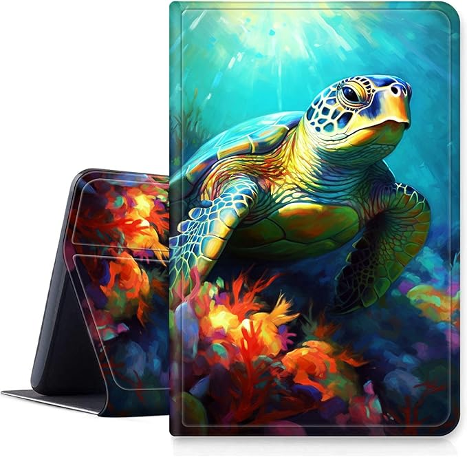 Case for iPad 10.5/iPad Air 3rd Generation 2019 / iPad Pro 2017 PU Leather Smart Protective Cover with Auto Sleep/Wake for iPad Air 3rd 10.5Colorful Turtle