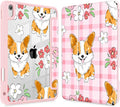 May Chen Case for iPad Air 13 Inch M4 2026 M3 2025 M2 2024 [Built-in Pencil Holder] Shockproof Cover with Clear Transparent Back Shell Auto Sleep/Wake Cover Corgi Dog Stripes