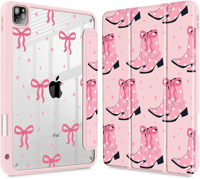 Pink boots bows