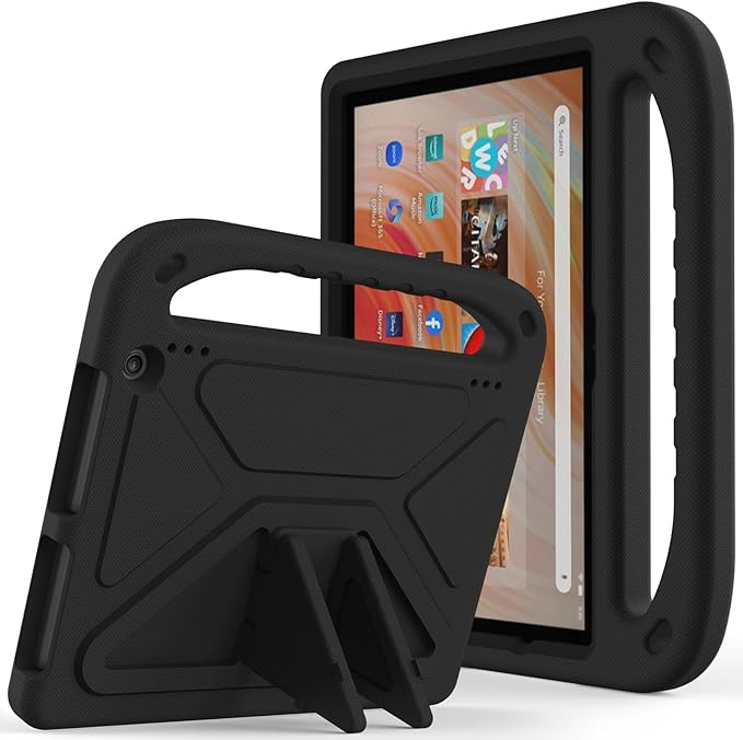 Dteck Kids Case for Fire HD 10 &amp HD 10 Plus Tablet(13th/11th Generation 2023/2021 Release)Lightweight Shockproof Kid-Proof Cover with Handle Stand for Kindle Fire HD 10 Kids Tablet 2023 2021 Bl