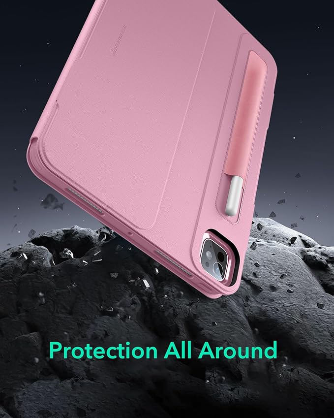 ESR for iPad Pro 13 Inch Case (M5/M4) 2025/2024 Rotating Case with Removable Magnetic Cover Adjustable Portrait/Landscape Stand 9 Standing Angles Shift Series Pink