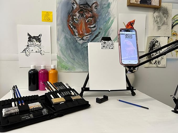 Da Vinci Eye Overhead Phone Stand and Holder - Flexible Arm Phone Stand - Camera Holder with Clamps for Live Streaming Webcams and Recording Videos (MagSafe Compatible)