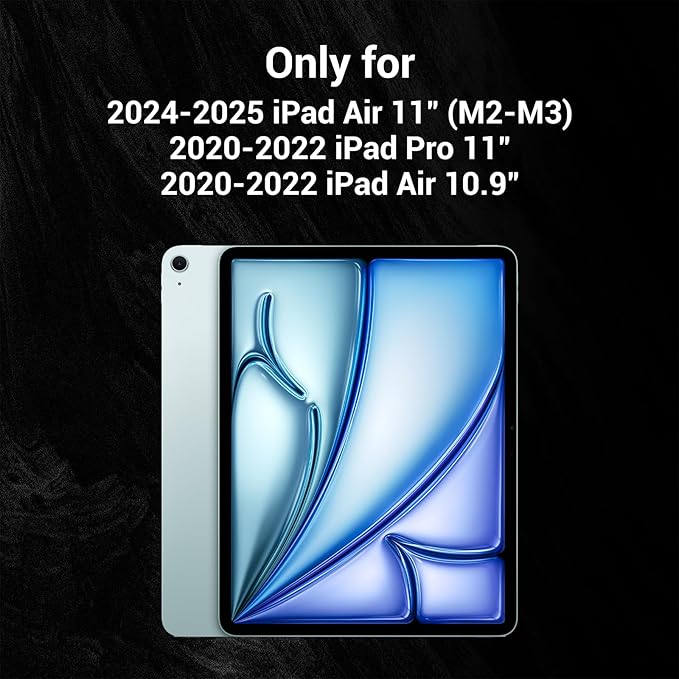 MAGEASY Case for 2025 M3 &amp 2024 M2 iPad Air 11 - Folio Case with Multi-fold Multi-Angle Stand Apple Pencil Holder Stain-Resistant - Facet | Alaskan Blue