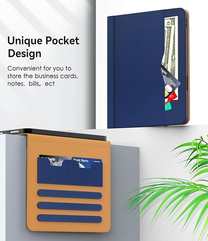Case for iPad Air 11-inch M3/ M2 (2025/2024) iPad Air 5th/ 4th Generation 10.9'' (2022/2020) iPad Pro 11 (4th/3rd/2nd/1st Gen) Multi-Angle Stand Cover with Pencil Holder Navy Blue