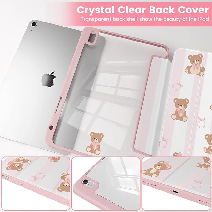 Case Compatible with iPad (A16) 11th Generation 11 Inch 2025/10th Generation 10.9 Inch 2022 Shockproof Hybrid Slim Stand Cover with Clear Back Shell &amp Pencil Holder Auto Wake/Sleep Z005