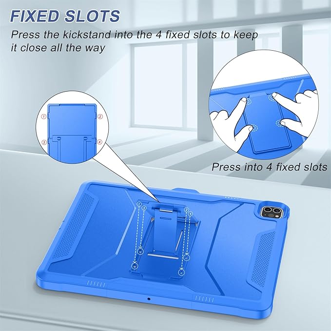 Soke Case for iPad Pro 12.9 Inch 6th/5th/4th Generation(2022/2021/2020 Release) Rugged Shockproof Protective Cover with Built-in Kickstand for Apple iPad Pro 12.9 - Klein Blue