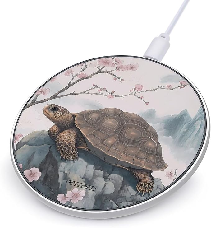 Japan Cherryflowers Turtle Wireless Charger Anti-Slip Wireless Charging Pad Slim Charger Mat for Men Women