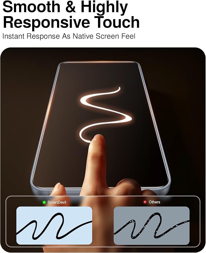 SmartDevil Tempered Glass for Samsung Galaxy S25 Screen Protector [3 Pack]  Fingerprint Unlock Compatible HD Anti-Glare 9H Scratch &amp SGS Impact Resistant Fast &amp Easy Smart Pull Box Bubble