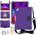 for iPad (A16) 11th Generation 11 Inch 2025 &amp iPad 10th Generation Case 10.9 inch 2022 with Pencil Holder/Kickstand/Hand Strap/Shoulder Strap Silicone &amp Hard Shockproof Stand Cover Purple
