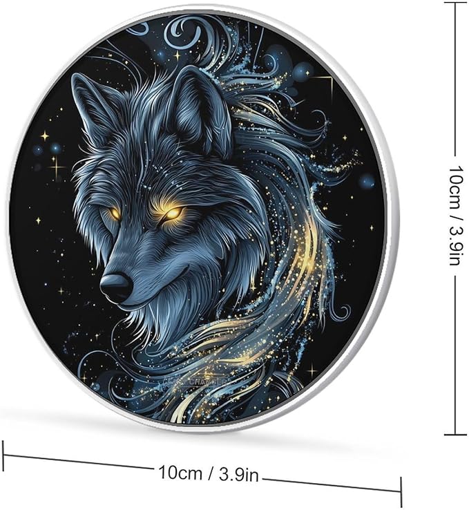 Magical Wolf Print Wireless Charger Anti-Slip Wireless Charging Pad Slim Charger Mat for Men Women