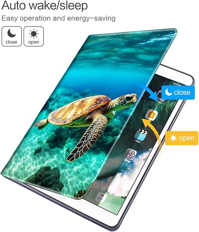 for Kindle Fire HD 8 &amp Fire HD 8 Plus Tablet (12th/ 10th Generation 2024/2022/2020 Release) Case with Pen Holder &amp Auto Wake/Sleepd Shockproof Stand Protective CoverSea Turtle