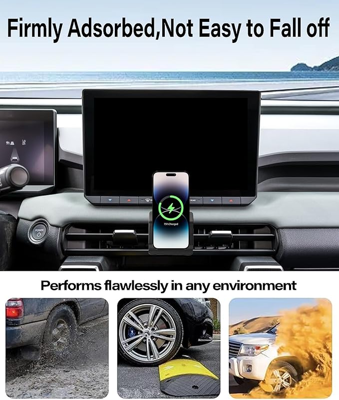 Car Phone Holder for Toyota RAV4 2026 Accessories 15W MagSafe Fast Wireless Charger Cell Phone Mount Fixed Clip 360° Rotation
