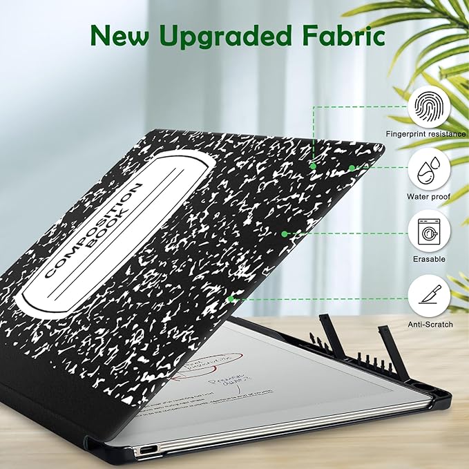 Case for Remarkable Paper Pro Tablet 11.8 (Released in 2024) Hard Back Shell Protective Book Folio Cover with Built-in Pen Holder with Auto Sleep/Wake Function.