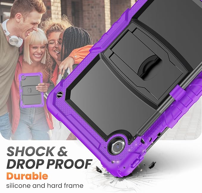 HXCASEAC for Lenovo Idea Tab 11 Case Tab M11 / K11 Case (TB336FU/TB330FU) Shockproof Design | Screen Protector | Built-in Stand | Pen Holder Lenovo Idea Tab 11 / M11 Tablet Cover Kids - Purple