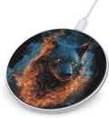 Wolf Head in Blue Flames Wireless Charger Fast Wireless Charging Pad with USB Cable 10W Anti-Slip Magnetic Wireless Charger Portable Slim Charger Puck Travel Charging Station