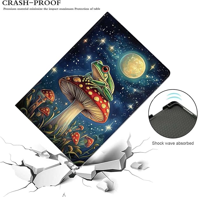 Case for iPad 9th/8th/7th Generation (2021/2020/2019) 10.2-inchSlim PU Leather Cover Adjustable Stand Auto Wake/SleepFrog Mushroom