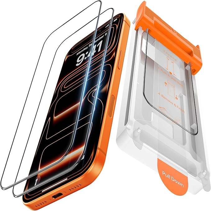 GolbinBox for iPhone 17 Pro Screen Protector [Anti-Reflection] [3D Full Coverage] 12FT Drop Protection 9H+ Hardness Anti-Fingerprint HD Clear Tempered Glass for iPhone 17Pro 6.3 2 Pack