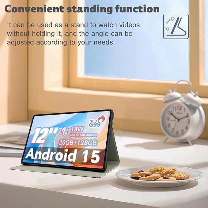 Case Cover for Teclast T60Pro Tablet 12 inch KONXISA Tablet Case with Premium PU + TPU Material Folding Stand Fuction Anti-Scratch Shockproof Full Protection Sleeve Covers Grey