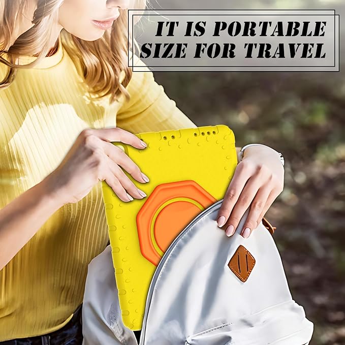 for iPad Pro 12.9 Case 3rd 4th 5th 6th Generation with Pencil Holder &amp 360° Rotating Handle Stand New Cute Rugged Cover for iPad Pro 12.9 inch 2022/2021/2020/2018 - Yellow