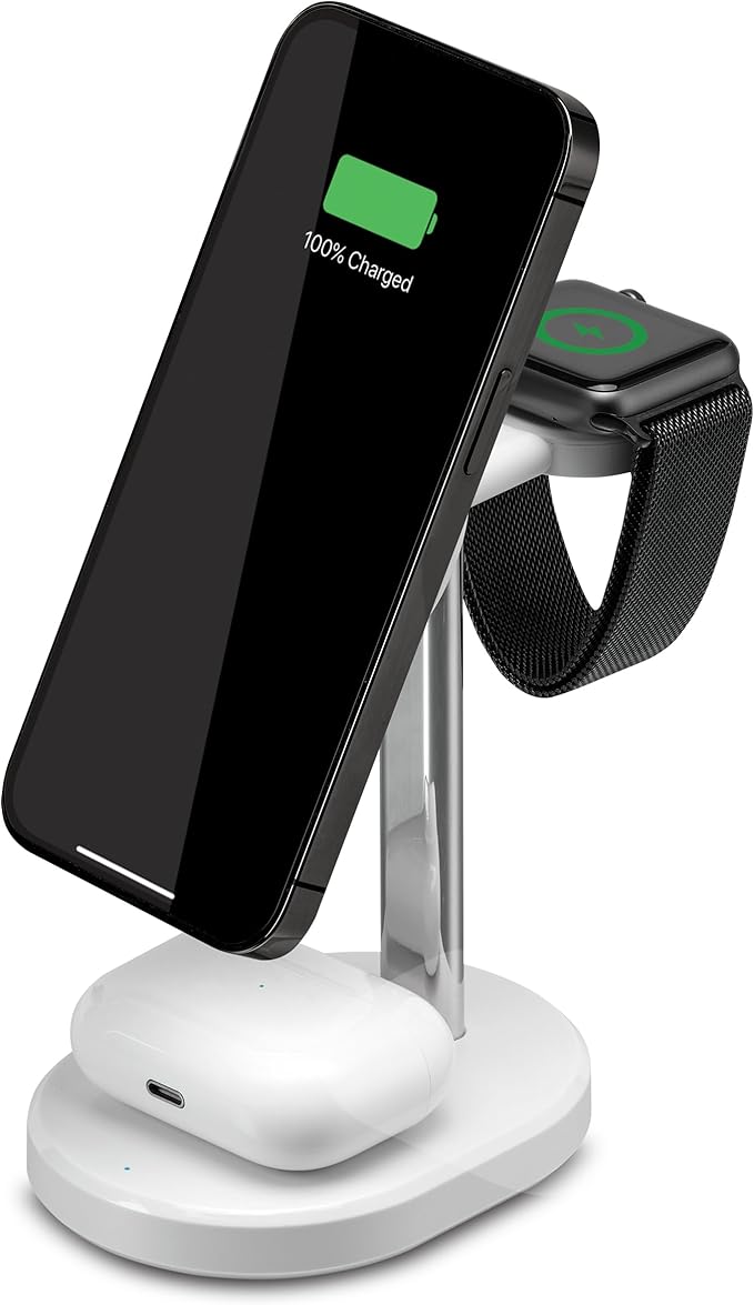iLive Electronics 3-in-1 Wireless Charging Stand IACQ295W
